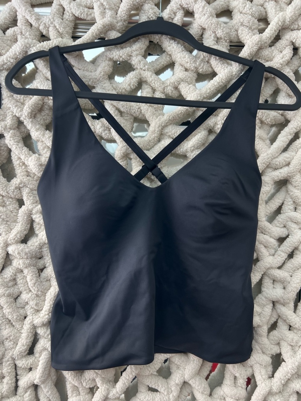SKIMS Black Strappy V-Neck Tank Top